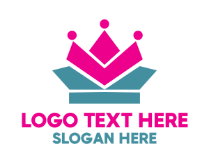 Massage - Pink Blue Geometric Crown logo design