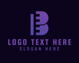 Shutter - Violet Film Letter B logo design