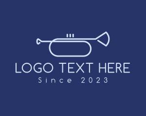 Trumpet Player - Simple Music Trumpet logo design