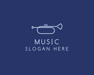 Simple Music Trumpet logo design