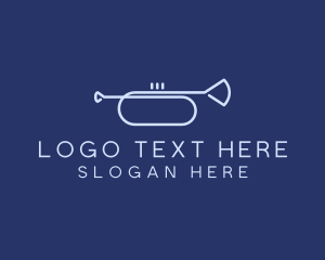 Simple Music Trumpet logo design