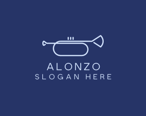 Simple Music Trumpet logo design