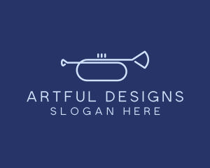 Simple Music Trumpet logo design