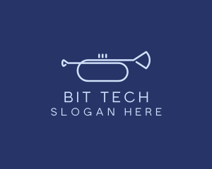 Simple Music Trumpet logo design