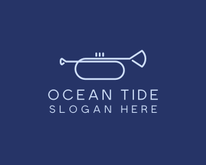 Simple Music Trumpet logo design