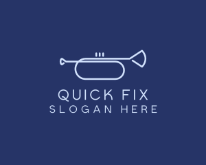 Simple Music Trumpet logo design