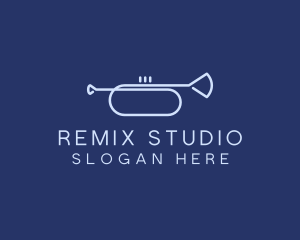 Simple Music Trumpet logo design