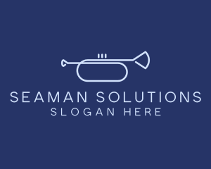 Simple Music Trumpet logo design