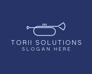 Simple Music Trumpet logo design