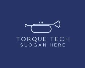 Simple Music Trumpet logo design