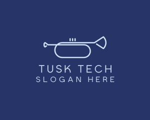 Simple Music Trumpet logo design