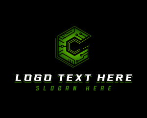 Ai - Digital Cyber Letter C logo design