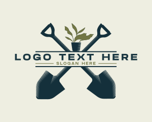 Eco - Shovel Plant Agriculture logo design