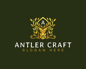 Elk Deer Antler logo design