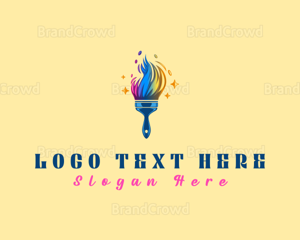 Rainbow Paint Brush Logo