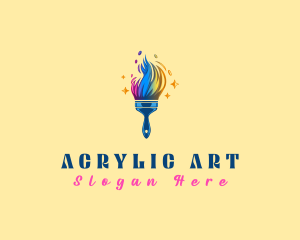 Acrylic - Rainbow Paint Brush logo design