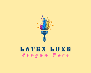 Latex - Rainbow Paint Brush logo design