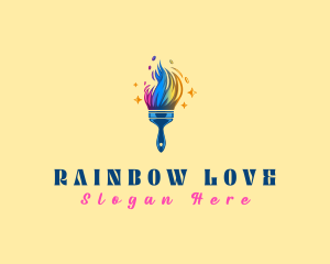 Rainbow Paint Brush  logo design