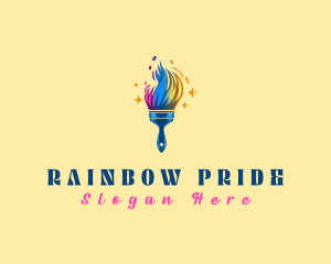 Rainbow Paint Brush  logo design