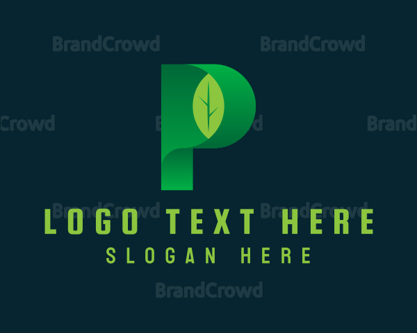 Vegan Leaf Letter P Logo