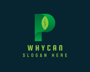 Vegan Leaf Letter P Logo