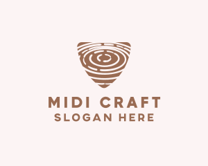 Elegant Wood Rings Craft logo design