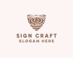 Elegant Wood Rings Craft logo design