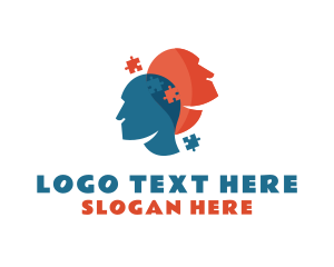 Brain - Mental Psychology Puzzle logo design