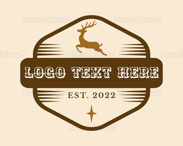 Deer Western Star Cowboy Logo