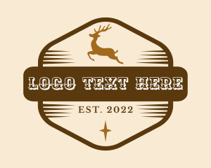 Deer - Deer Western Star Cowboy logo design