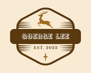 Steakhouse - Deer Western Star Cowboy logo design