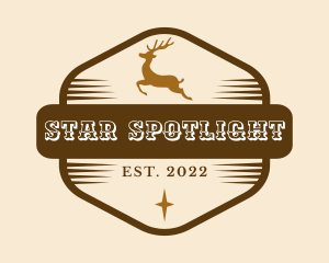 Deer Western Star Cowboy logo design