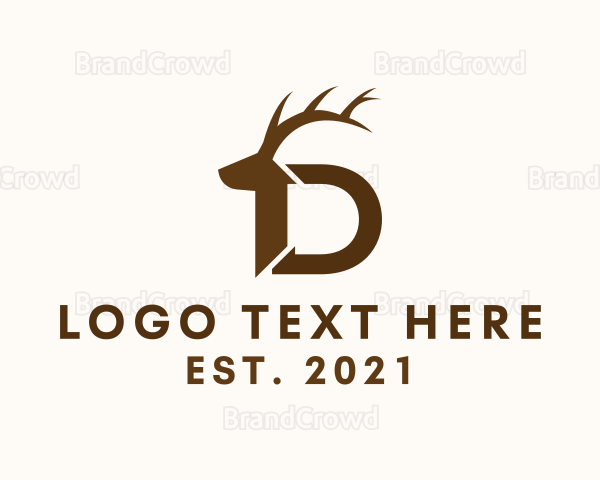 Letter D Deer Logo