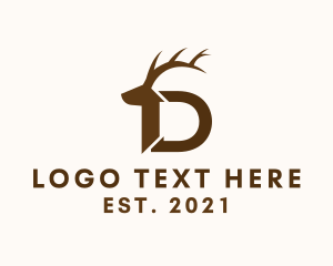 Antelope - Letter D Deer logo design