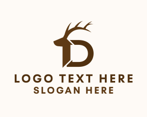 Letter D Deer Logo