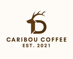 Caribou - Letter D Deer logo design