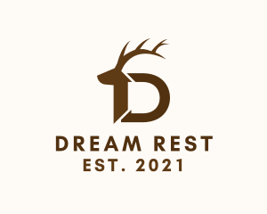 Letter D Deer logo design