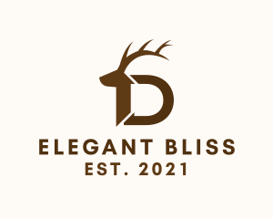 Elk - Letter D Deer logo design