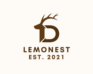 Brown - Letter D Deer logo design