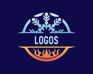 Heating - Heating Snowflake Cooling Ventilation logo design