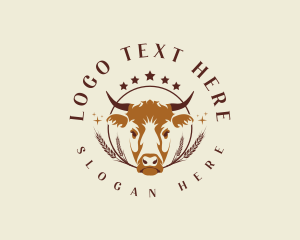 Livestock - Cow Wheat Farm logo design