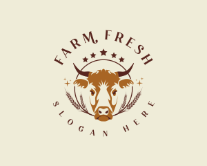 Cow Wheat Farm logo design