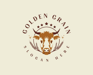 Wheat - Cow Wheat Farm logo design