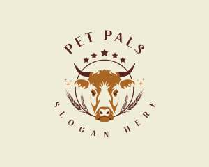 Cow Wheat Farm logo design