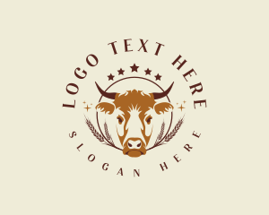 Farm - Cow Wheat Farm logo design