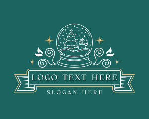 Sleigh - Christmas Snow Globe logo design