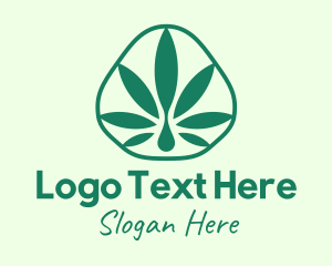 Ganja - Green Herbal Cannabis logo design