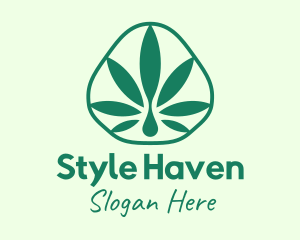 Green Herbal Cannabis Logo