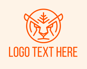 Round Wild Tiger Logo