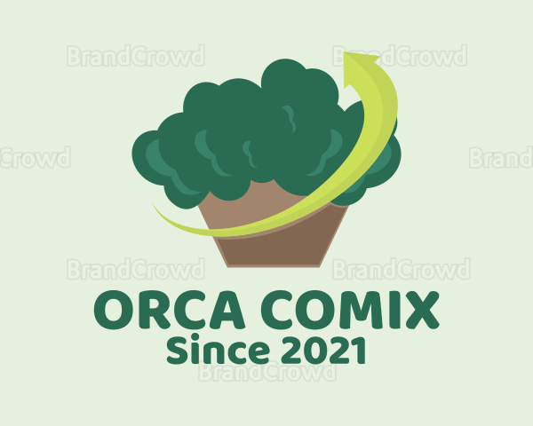 Brocolli Vegetable Grocery Logo